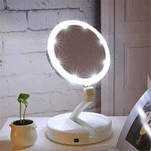 Belleashy Specchio Trucco 10X Ingrandimento Illuminato Doppio Lato Specchio Trucco LED Bagno Viaggio Pieghevole Portatile Illuminato Per Il Bagno