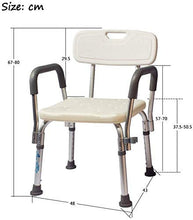 CLJ-LJ - Sgabello da bagno per doccia, sedia da bagno, in alluminio, leggero, con schienale per disabili, cuscinetto bianco, 200 kg, antiscivolo