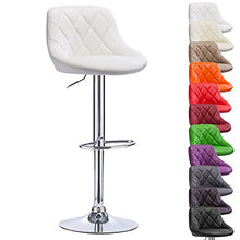 WOLTU BH23ws-1 Sgabello da Bar Moderno Girevole Sedia Cucina Alta con Schienale Quadrato Poggiapiedi Senza Braccioli Altezza Regolabile in Similpelle Bianco 1 Pezzo