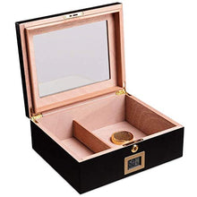 SCDZS Gloss Cigar Humidor Cigar Box for 35 sigari, Legno di Cedro Cigar Box, Desktop Humidor con igrometro e umidificatore di Lusso (Dimensione: 29.5x24.7x11.2cm)
