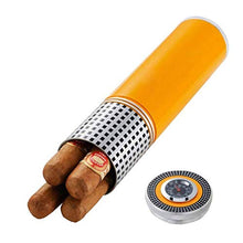 SMEJS Giallo Cigar Humidor - Viaggi Cigar Box di stoccaggio Cedar Humidor con umidificatore e igrometro