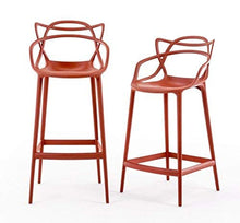 Kartell Masters Stool Sgabello, Tecnopolimero termoplastico Riciclato con Carica Minerale e Trattamento Soft-Touch, Arancione(Ruggine), H. 65