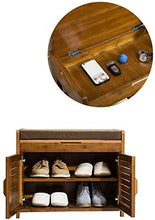 YANG Wooden Shoe Rack Imbottito Change Scarpe Panca Bagagli Petto poggiapiedi Guardaroba Dressing Table Sgabello ottomano Carico Massimo 250kg, 60x32.5x49cm
