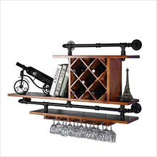 PZW Portabottiglie Semplice e Creativo, Portabottiglie Sospeso Portabottiglie, Portabottiglie Loft, Portabottiglie da Parete in Legno Massello Dimensioni: 115 * 65 * 25 cm