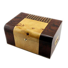 Humidor Mobiletto per Sigari Umidificatore per Sigari in Cedro Humidor per Sigari con Ghiera Termometro Lucchetto in Ottone Placcato Oro Manico Placcato Oro può Contenere 100 Sigari