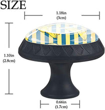 Summer Fruit Banana Yellow Navy Stripe Pomelli per Porta Set di 4 Pomelli per Mobili Manopole per Cassetti Cucina Armadio Vetro