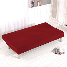 NIBESSER Copridivano Letto Senza Braccioli 3 Posti Fodera per Divano Clic Clac Pieghevole Elasticizzato Antimacchia per Soggiorno Camera da Letto(A-Rosso，Large)