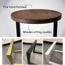 FACC Sgabelli da Bar in Legno, Sgabelli Bar Metallo, Sedie da Bar Interno, Stile Minimalista Nordico, Sedile Rotondo, può Sopportare 150 kg, per Il caffè della Sala da Pranzo del Pub