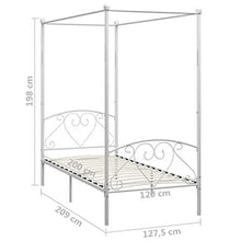 SKM Letto a Baldacchino Bianco in Metallo 120x200 cm (23.6kg)