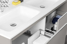 Bagno Italia Mobile arredo bagno Yang 120 cm sospeso 2 cassettoni in 3 colori doppio lavabo mineralmarmo in MDF arredi I