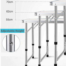 Tavolo da campeggio Powertools Tavolo pieghevole alluminio 120 cm Regolabile portatile a 3 altezza 70/62 / 55cm Tavolo da campeggio per interni ed esterni Festa di nozze Picnic Picnic Tavolo barbecue