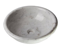 Grande per il bagnetto lavabo ciotola realizzata in marmo bianco con venature schöner, pezzo unico, misura: diametro 44,5 cm, H15cm, peso: 14 kg