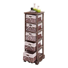 Mendler Serie Vintage scaffale cassettiera con 5 ceste Legno di paulonia 28x25x90cm Marrone