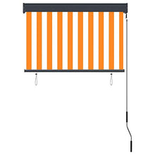 vidaXL - Tenda avvolgibile per esterni, 100 x 250 cm, colore: Bianco/Arancione