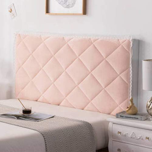 WEDSFC Copri Testata Letto Matrimoniale,Copertura Testiera Letto Letto Matrimoniale/Singolo Copritestiera Letto Copri Testata Letto Imbottito Fodera Elastica Protezione,Pink,220cm