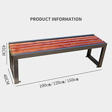GaoF Panca da Giardino per terrazza Panchina da Esterno in Metallo, panchina da Parco con Struttura in Acciaio e sedili in Legno massello Resistente alla corrosione, Panca da Esterno a 3 posti più
