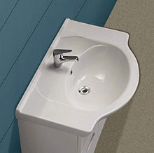 MaMa Store SARA 75 Mobile sospeso / a Terra con 2 Ante, lavabo e Lampada, L. 75 cm x P. 50 cm x H. 79 cm, Bianco Lucido Laccato, MDF