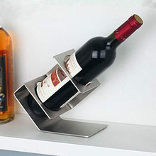 YLCJ Portabottiglie da Tavolo Moderno in Acciaio Inossidabile, espositore per portabottiglie da Vino Singolo, Elegante portabottiglie per Vino per Gli Amanti del Vino (Argento)