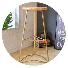LWW Sgabelli, Sedia elegante casa arredi semplici in legno bar Sgabelli - Pub Sgabelli Cucina - sede di legno solido e Metal triangolo Base,45 cm,45 cm