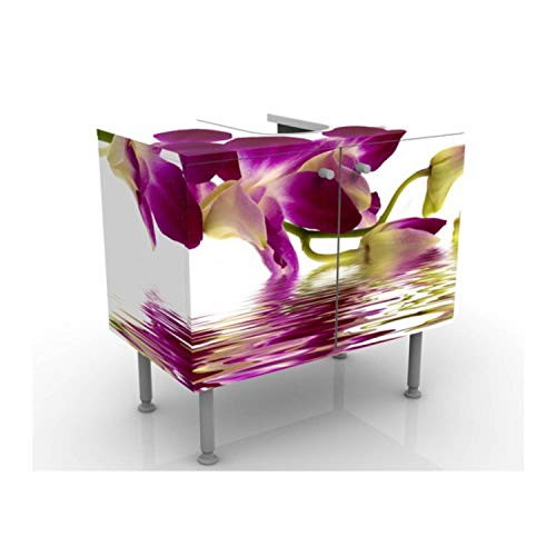 Mobile per lavabo design Pink Orchid Waters 60x55x35cm, basso, Larghezza: 60cm, regolabile, mobiletto da lavandino, lavandino, mobiletto da lavabo, lavabo, mobiletto, bagno, bagnetto, mobile da bagno