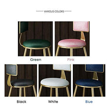 JXXDDQ - Sgabello da bar in stile moderno, moderno, moderno, moderno, moderno, con seduta e schienale in velluto rosa, finitura metallo/ferro (dimensioni: 75 cm)