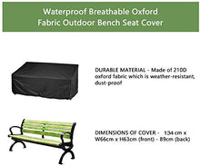 TOCYORIC Copri Panca a 2 posti Copertura per Panche da Giardino, 210D Oxford Impermeabile Coperture Protettiva Resistente allo Strappo Anti-UV Antipolvere per Panchina da Esterno 134x66x63/89 cm