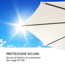 blumfeldt Belo Horizonte - Ombrellone Parasole, Diametro: 292 cm, Materiale: Poliestere con Strato PA, Protezione da UV: 30+, Idrorepellente, Supporto in Alluminio con Rotazione a 360°, Crema