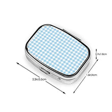 Scatola quadrata per pillole medicinali a quadretti blu pallido moda organizzatore pillole da viaggio dispenser per vitamine integratori