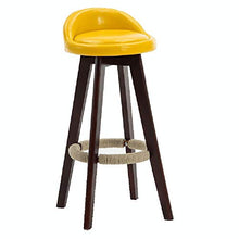 WHOJA Sgabelli da bar Sedia da cucina Struttura in legno massello marrone sedia da bar Cuscino in PU Mobili da bar Peso del cuscinetto 150 kg Rotazione a 360 ° 73 cm di altezza Sgabelli da bar Sedie S
