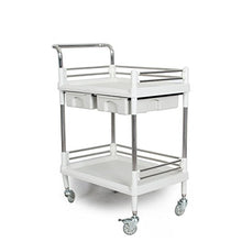 WangQ Carrello Carrello Letto Doppio Carrello portautensili Carrello da Laboratorio Magazzino Multi-Strato Strumento di logistica Scaffale da Ufficio carrellino Cucina (Size : 64 * 44 * 90cm)