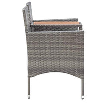 vidaXL Panca da Giardino a 2 Posti con Tavolino Panchina con Tavolinetto Sedile da Esterni Sedia Mobili da Giardino per Patio 143 cm Polyrattan Grigio