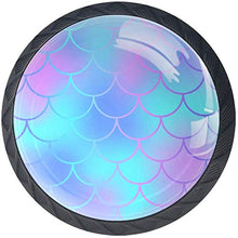 Modello di scala sirena viola blu Pomelli per Porta Set di 4 Pomelli per Mobili Manopole per Cassetti Cucina Armadio Vetro