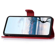 Robinsoni Custodia Compatibile con Samsung Galaxy A70 Cover Portafoglio Custodia Libro Flip Caso Pelle PU Antiurto Case Taccuino Cover Libretto Retro Caso Magnetica Case con Diamante Mandala, Rosso