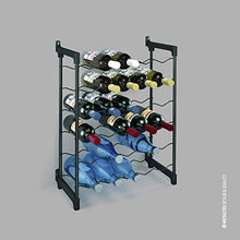 Metaltec Chianti Portabottiglie per 30 bottiglie di vino, rivestimento in Epotherm, black, metallo