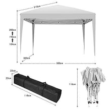 YUEBO Gazebo Richiudibile 3x3 m Pieghevole a Fisarmonica Gazebo Pieghevole Impermeabile Tendone da Esterno Tenda con Sacca