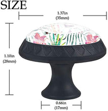 Foglia e fiore tropicali Pomelli per Porta Set di 4 Pomelli per Mobili Manopole per Cassetti Cucina Armadio Vetro