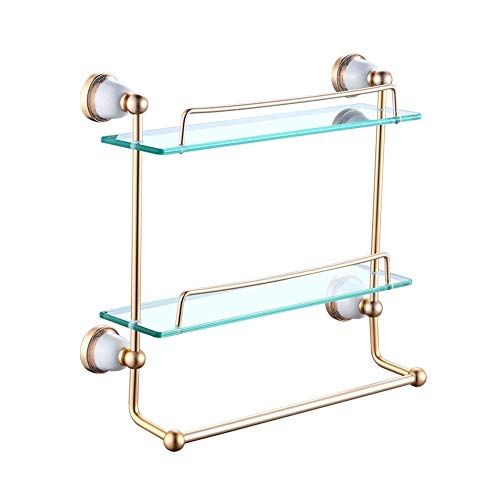 NHLBD Mensola da Bagno, mensola portaoggetti - 2 Livello Bagno ripiano Doccia Caddy Rettangolare ripiano for Doccia in Camera con Portasciugamano partizione Bagno