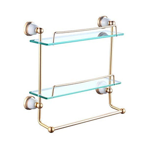 NHLBD Mensola da Bagno, mensola portaoggetti - 2 Livello Bagno ripiano Doccia Caddy Rettangolare ripiano for Doccia in Camera con Portasciugamano partizione Bagno