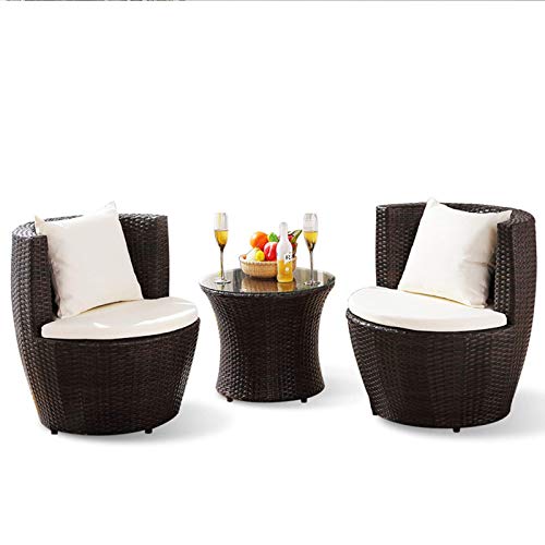 Attrezzatura quotidiana Patio Portico Set di mobili Cortile impermeabile Balcone Combinazione di sedie in vimini Giardino esterno Sedia creativa Tempo libero Tavoli e sedie in rattan Mobili a tre p