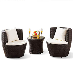 Attrezzatura quotidiana Patio Portico Set di mobili Cortile impermeabile Balcone Combinazione di sedie in vimini Giardino esterno Sedia creativa Tempo libero Tavoli e sedie in rattan Mobili a tre p