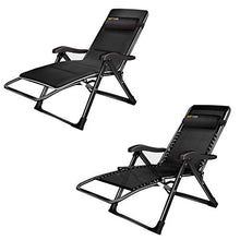 AI LI WEI SHUAIIJUAN Sedia per Il Tempo Libero Domestico Lounge reclinabile Heavy Duty con Il Cuscino Portatile Pieghevole Regolabile Reclining Sdraio for Office Patio Beach Pool Side Camping - Nero