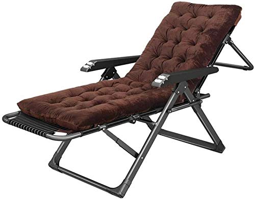 XLYYHZ Sedia Zero Gravity Lettino Prendisole ， Sedia da Esterno Zero Gravity ， Sedia da Giardino Pieghevole in Metallo Sedia da Giardino reclinabile Relaxer con Cuscini Marroni Spessi Chaise Lounge