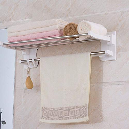 MBYW Portasciugamani Moderno Minimalista Portasciugamani Elegante per Il Bagno di Moda Ventosa portasciugamani Bagno Pieghevole portasciugamani ripiano poggiapiedi Porta Asciugamani