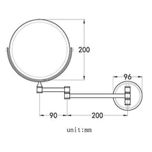 Eridanus Specchio Trucco da Bagno Parete Normale Specchio e Ingrandimento 3X Cosmetico da Trucco Adatto Girevole a 360° Estensibile Retroilluminato Bilaterale per Camera da Letto, Desktop Oro