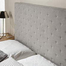 marcKonfort Testiera Rivestita in Tela Malta 140x60 cm Color Grigio, Imbottita con Spuma, rifinita con Effetto capitonné, 8 cm di Spessore, Include Hardware per Il Fissaggio alla Parete