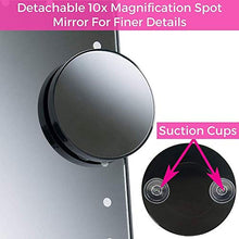 XRZY Specchio per Trucco da banco, Specchio da Viaggio per Trucco a LED, Specchio cosmetico Illuminato 10X Desk ingranditore Portatile