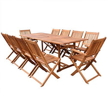 vidaXL Legno Massello di Acacia Set da Pranzo per Esterni 11 pz Tavolo Sedie