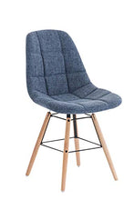 Sedia Da Pranzo Tammy In Stoffa I Sedia Design Con Telaio Legno Di Faggio I Sedia Moderna Trapuntata Design Scandinavo, Colore:blu