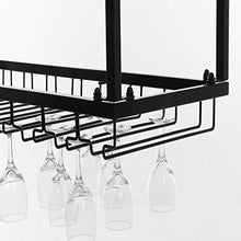 YWYW Portabottiglie Retro Industriale Wind Bar Ristorante Hanging Cup Rack Bar Decorato Wine Rack Wine Glass Frame Hanging Cup Holder (Dimensioni: L90 * W35 * H80cm)