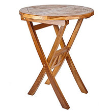 Tavolo da Giardino Rotondo in Legno Massello - Arredamento da Esterno in Legno Massello di Teak di Alta Qualità e Resistente Agli Agenti Atmosferici - Perfetto per Giardino, Patio, Bistrot, Bevande